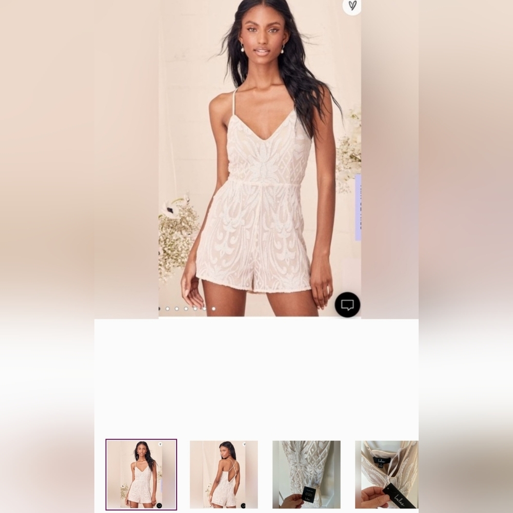 Elegant Lace White Romper